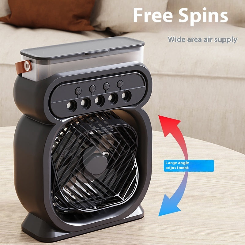 3 In 1 Portable Air Conditioner Evaporative Air Cooler LED Night Lights 3 Speeds Humidifier Fan For Home Office by DERILUJA LLC