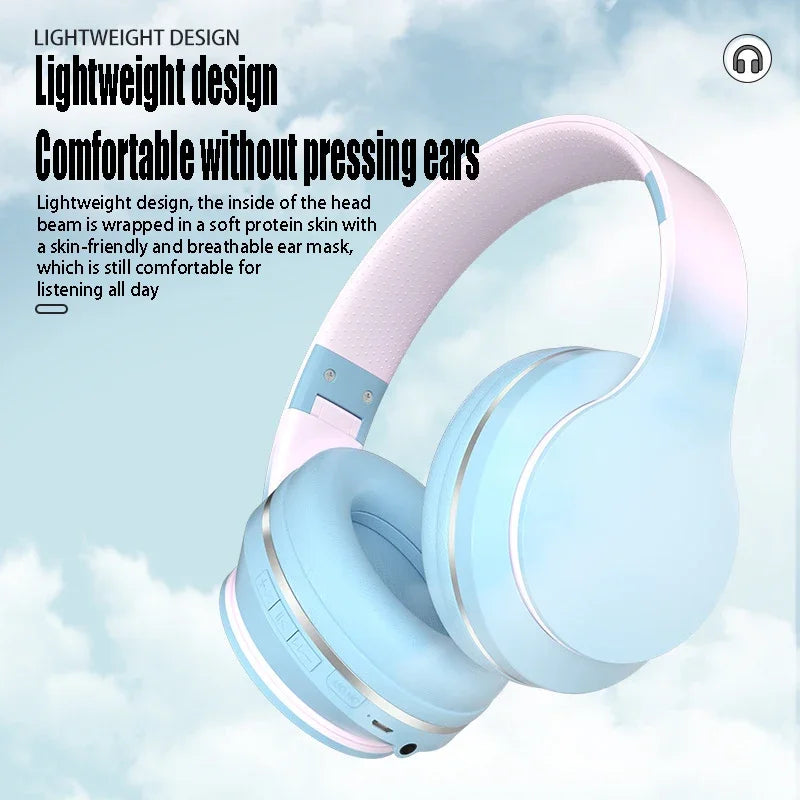 DR56 Headset Wireless Bluetooth Headset Children's Online Game Class Call E-sports Headset New Gradient. by eprolo