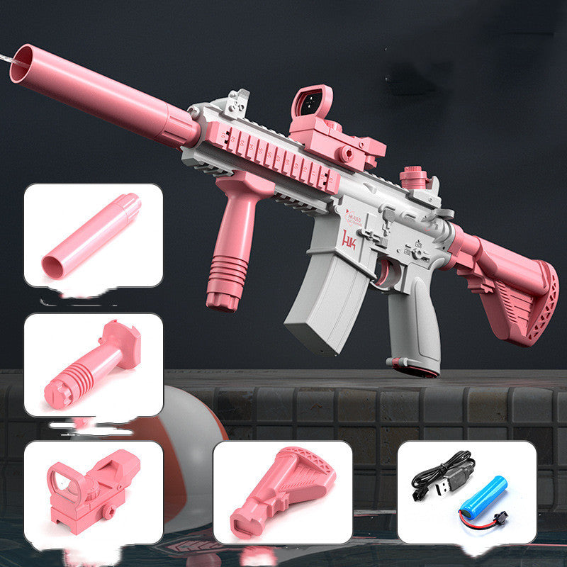 Summer Fully Automatic Electric Water Gun Rechargeable Long-Range Continuous Firing Party Game Kids Gift by DERILUJA LLC