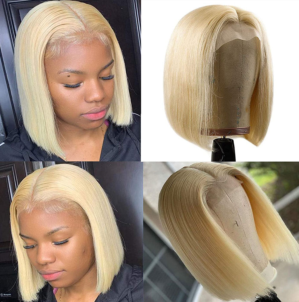 Hand Groove 13*2.5 Chemical Fiber Front Lace Wig Headgear 613# Wave Hair Natural Straight Hairline Wig