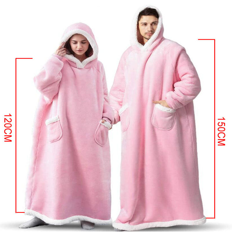 Winter TV Hoodie Blanket Winter Warm Home Clothes Women Men Oversized Pullover With Pockets by DERILUJA LLC