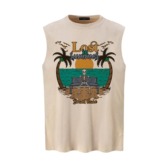 Skeleton Beach Printed Tank Top by eprolo