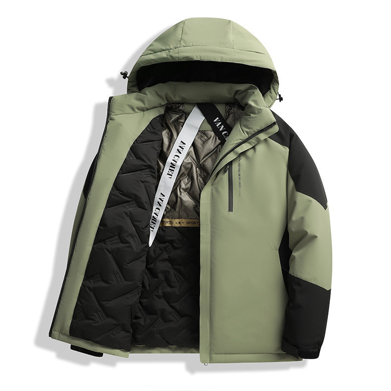 Charge Jacket Men's Loose Thick Cotton Coat by DERILUJA LLC