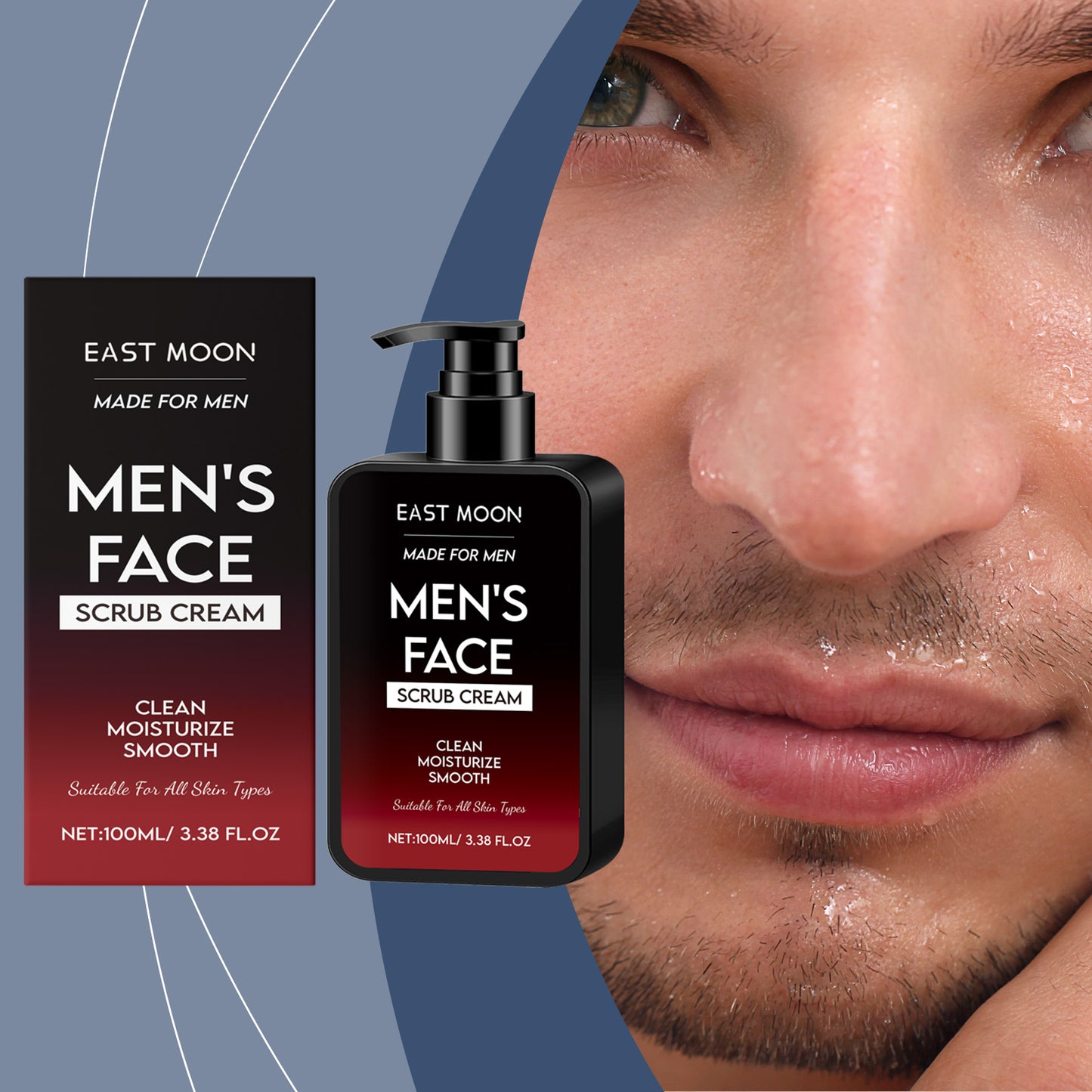 East Moon Men's Oil Control Scrub, Gently Cleanses Facial Skin With A Refreshing And Moisturizing Oil Control Scrub by eprolo
