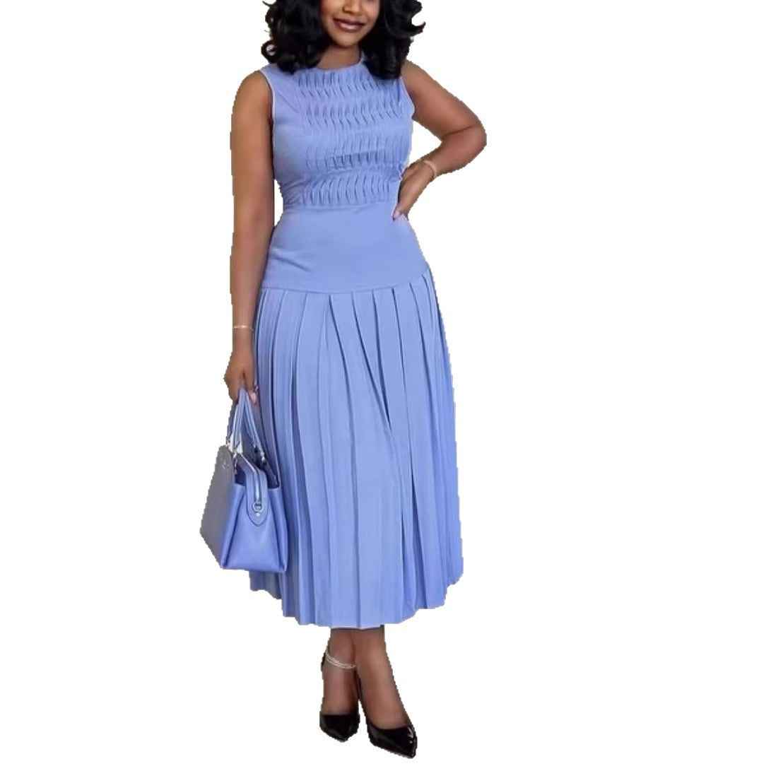 Fashionable Slim-fit Solid-color Dress For Women by DERILUJA LLC