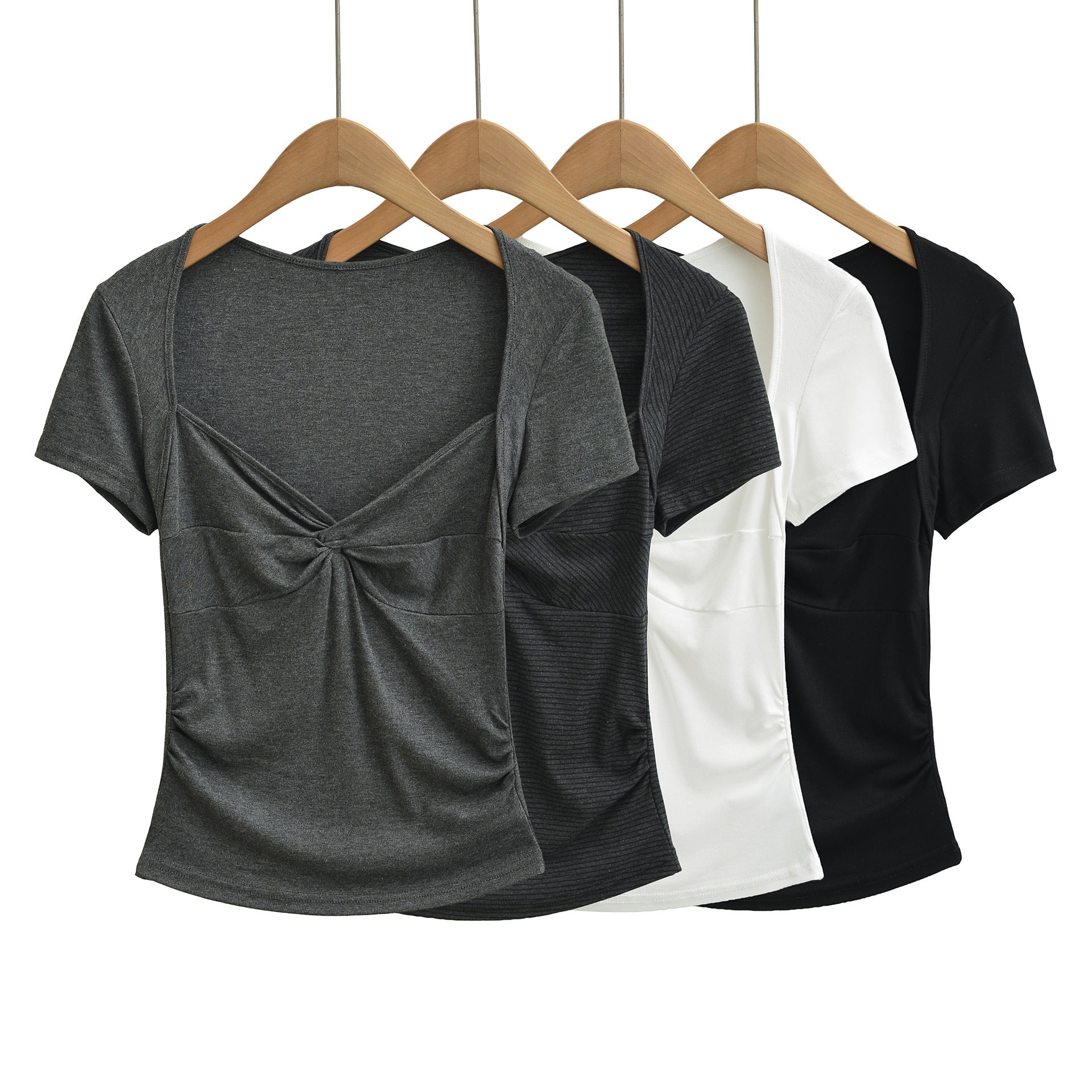 Square neck short sleeved T-shirt for women by eprolo