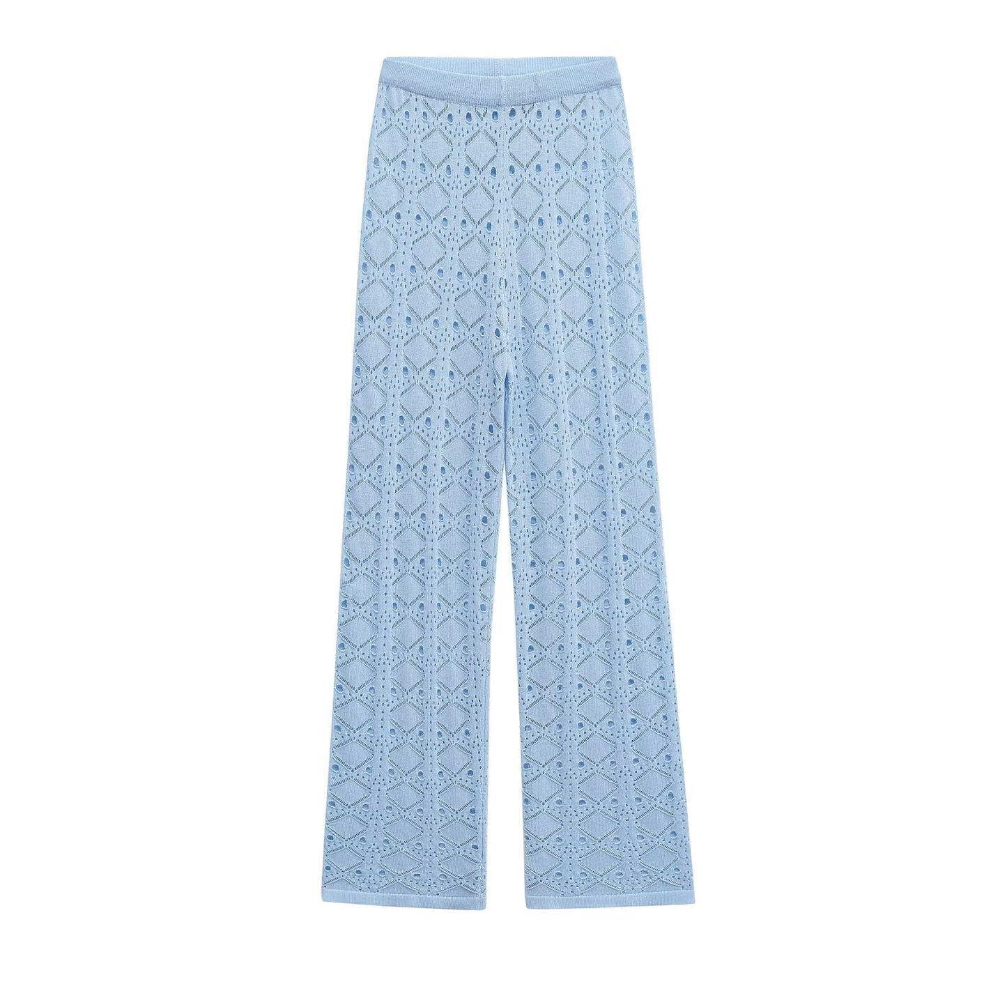 Knitted strapless and hollowed out pants set by eprolo