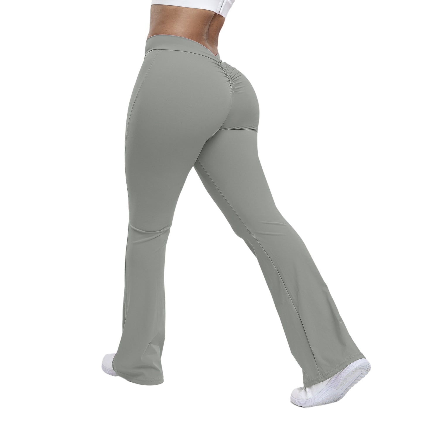 Peach trumpet pants for women, yoga high waisted and hip lifting tight pants, wide leg fitness pants for women by eprolo