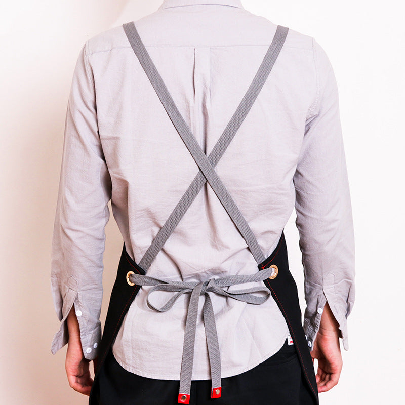Apron Denim Canvas Cafe Barber Restaurant Unisex Workwear Custom Logo by eprolo