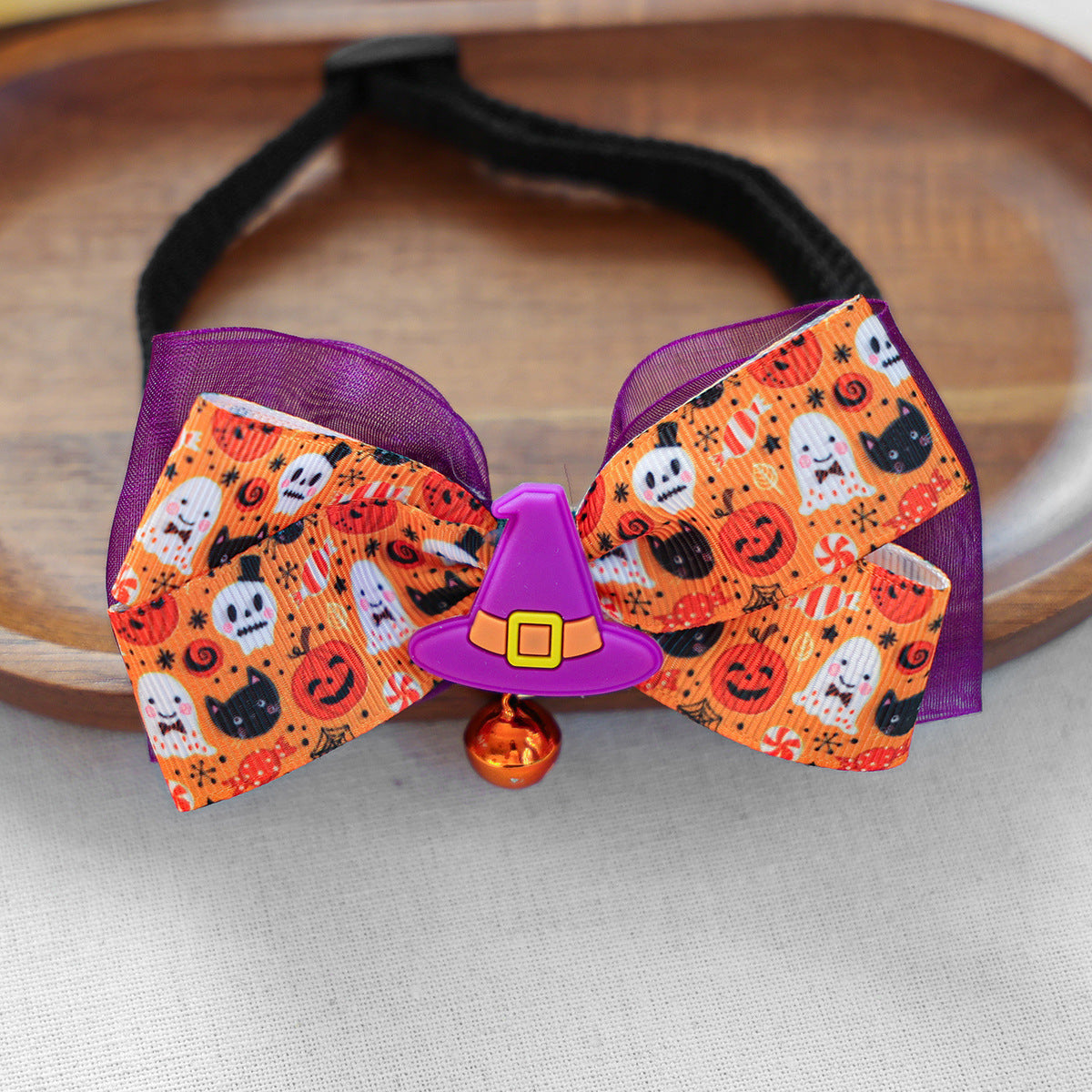 Pet Halloween Pet Collar with Funny Pumpkin Decoration, Dog Collar with Bow Tie, Cat Scarf for Small Dogs by eprolo