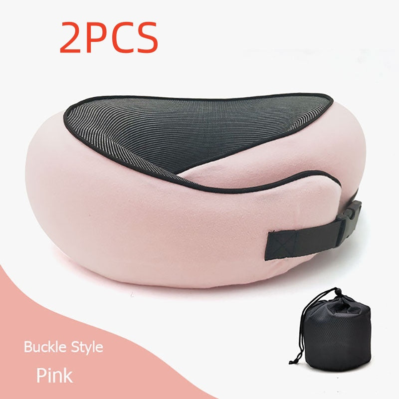 Travel Neck Pillow Non-Deformed Airplane Pillow Travel Neck Cushion Durable U-Shaped Travel Memory Cotton Nap Neck Pillow by DERILUJA LLC