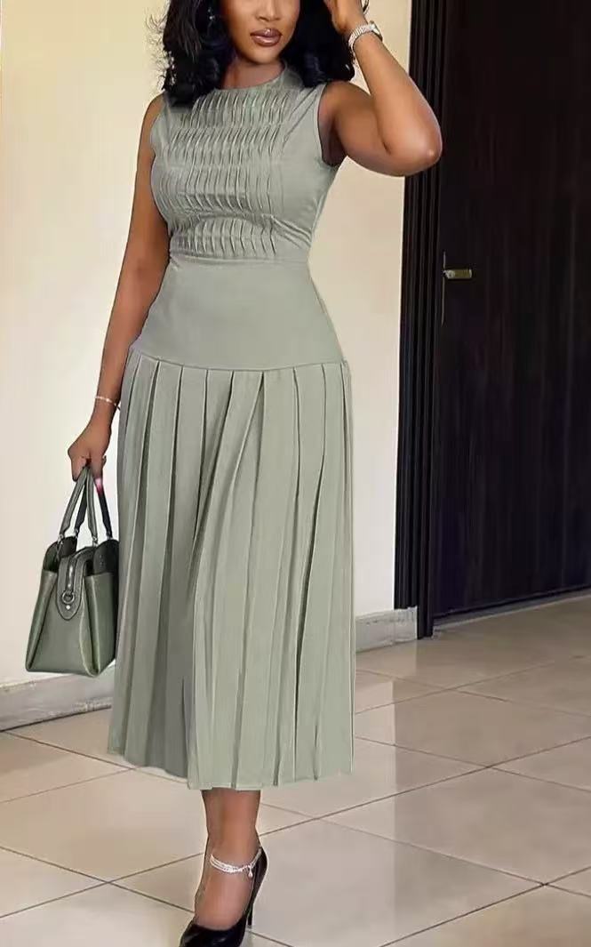 Fashionable Slim-fit Solid-color Dress For Women by DERILUJA LLC