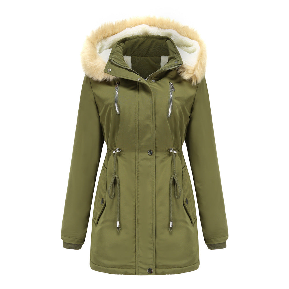 WInter Coat Detachable Hooded Feece Jacket Women by DERILUJA LLC