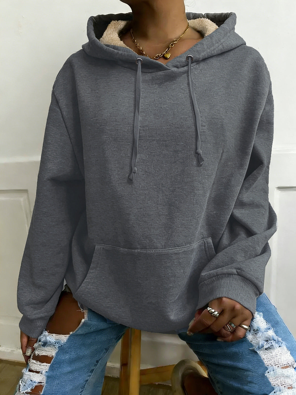 Autumn Winter Fleece-Lined Warm Casual Womens Sweater Zip-Up Jacket by DERILUJA LLC