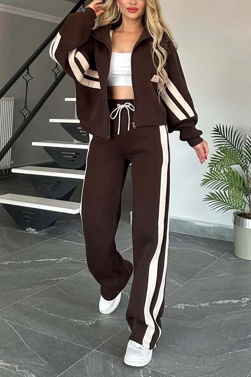 Fashion Two-piece Women's White Sports Suit Loose Sports Shirt Casual Pants Sets Sportswear Women Clothes Tracksuit Women Outfits by DERILUJA LLC