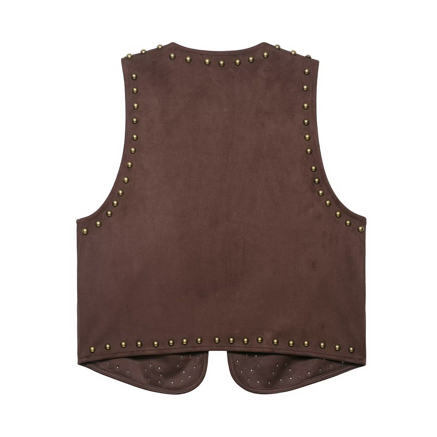 Rivet suede effect vest+shorts set by eprolo