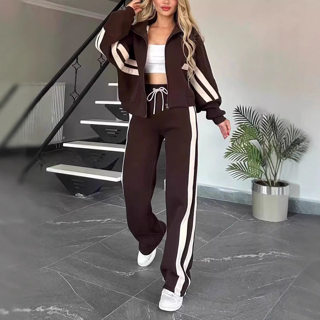 Fashion Two-piece Women's White Sports Suit Loose Sports Shirt Casual Pants Sets Sportswear Women Clothes Tracksuit Women Outfits by DERILUJA LLC
