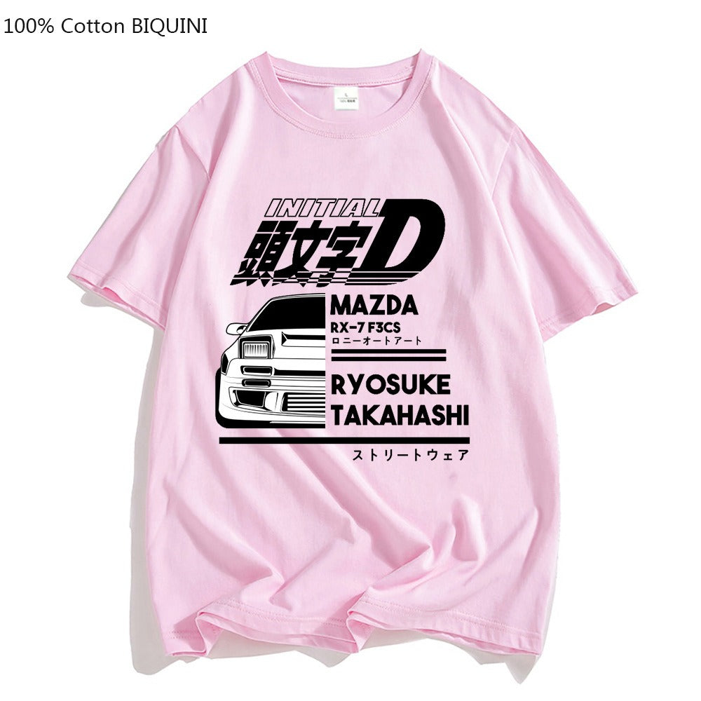 AE86 Initial D Anime T-shirt O-Neck Short Sleeves T