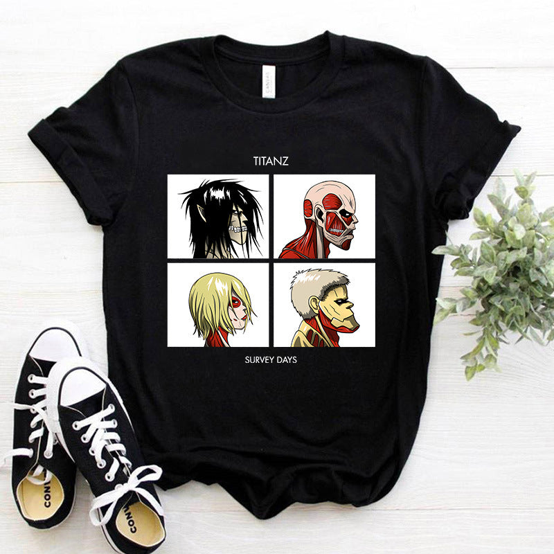 Y2k Japanese Anime Attack on Titan T Shirt