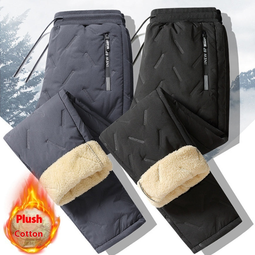 Winter Sweatwear Men Plush Thick Fleece Sweatpant Lambswool Thermal Trousers Casual Pants Waterproof Windproof Warm Cotton Pants by My Store
