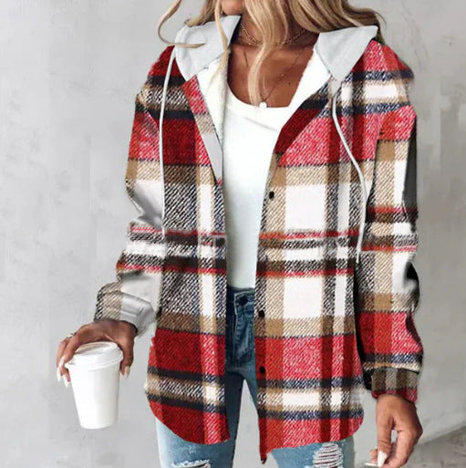 Women's large plaid style women's jacket plaid autumn and winter new style by eprolo