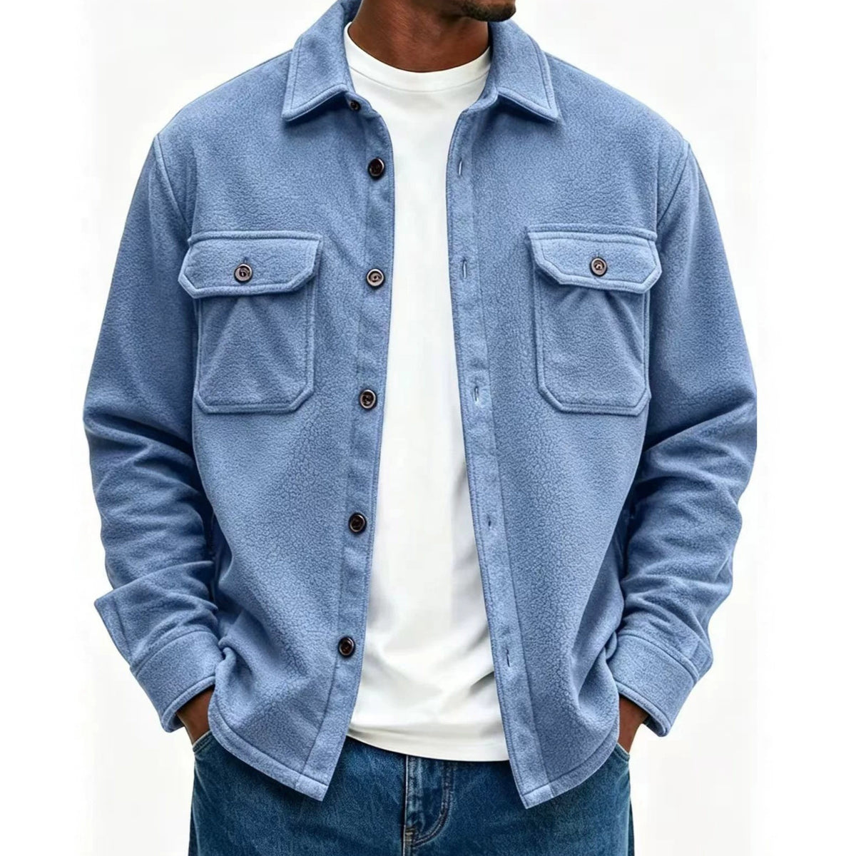 Men's Casual Loose-fit Jacket Coat by DERILUJA LLC