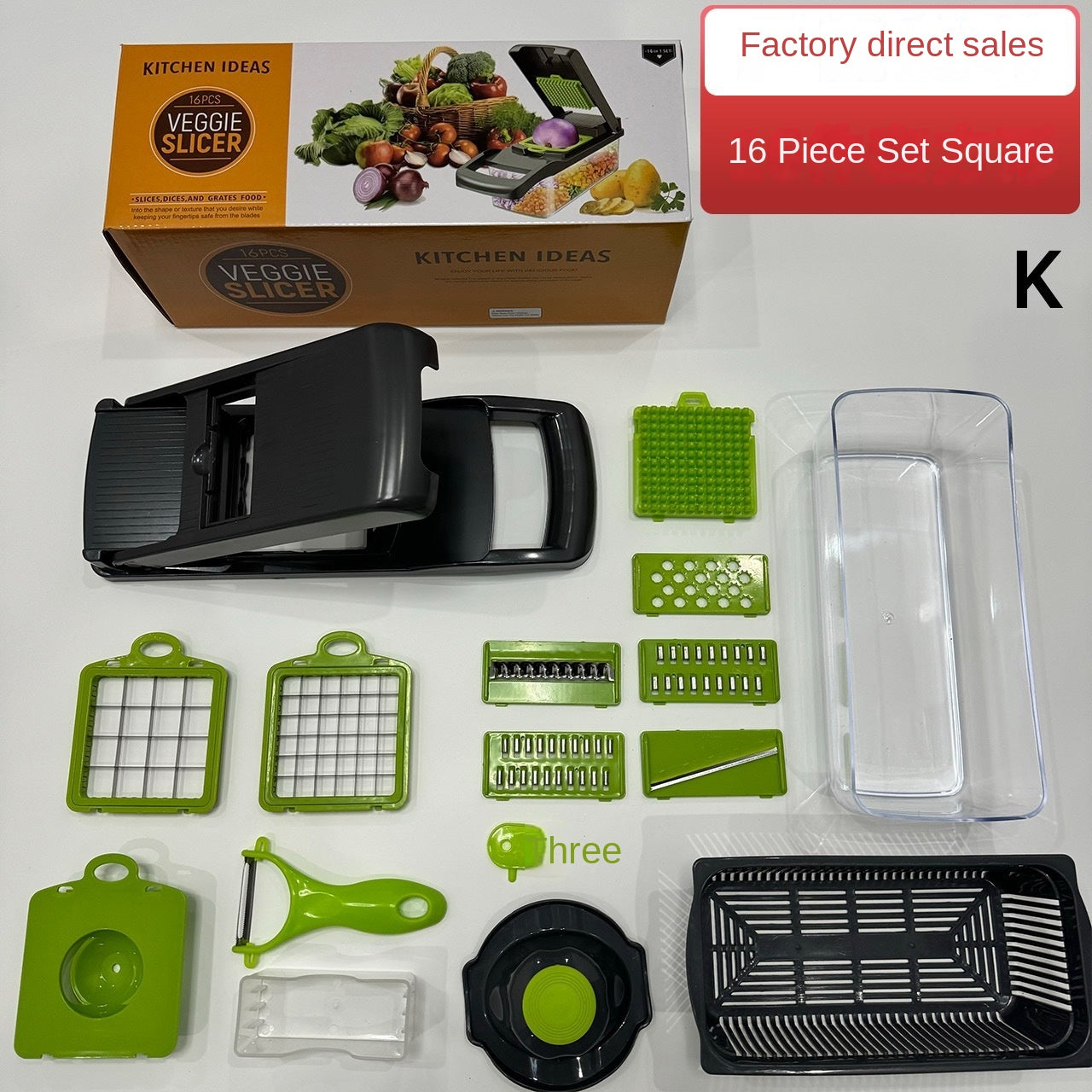 Multifunctional Vegetable Chopper Kitchen Dicer Grater Shredder Set Vegetable Cutter by eprolo