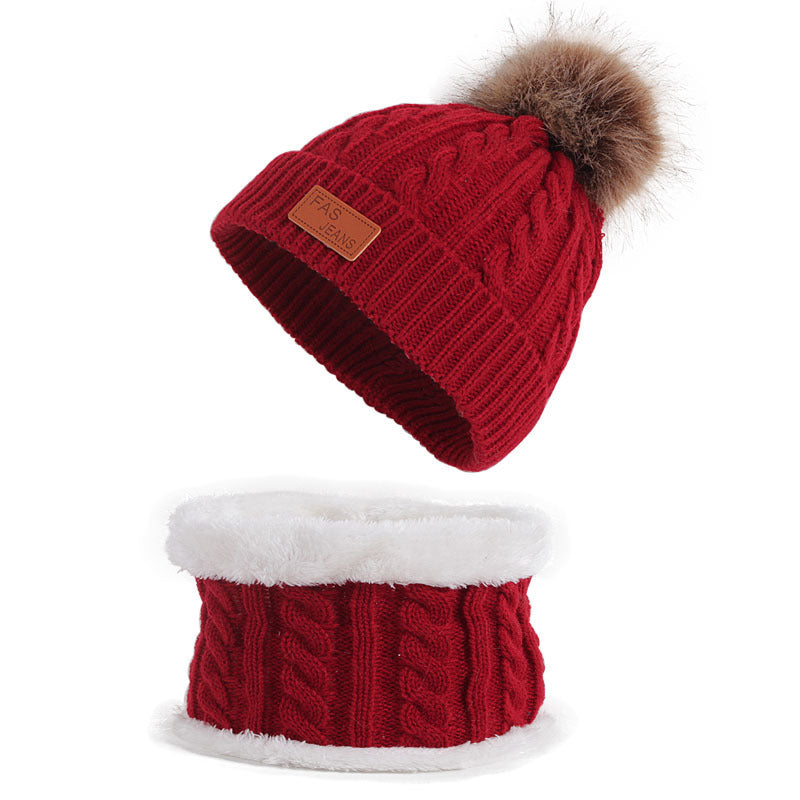 Children's Fashion Simple Hat Scarf Set by My Store