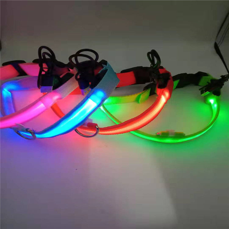 Led Pet Collar Glow Collar Pet Belt Mesh Rechargeable Neck Ring Usb Rechargeable Dog Cord Collar Battery by eprolo