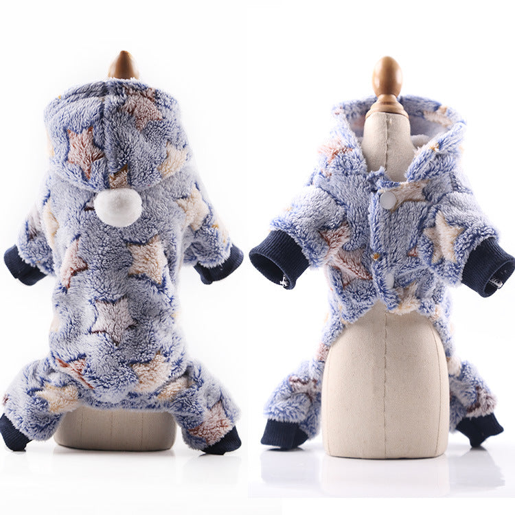Cross-Border Pet Dog Clothes, Cat Autumn and Winter Four-Legged Cotton Coat, Cartoon Transformation Clothing, Cat Clothing, Dog Clothing Supplies by DERILUJA LLC