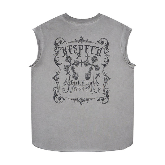 Flower cross wide shoulder vest by eprolo
