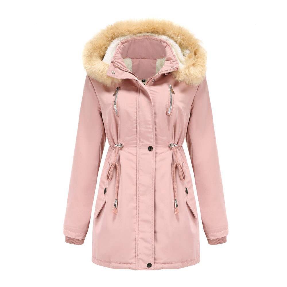 WInter Coat Detachable Hooded Feece Jacket Women by DERILUJA LLC