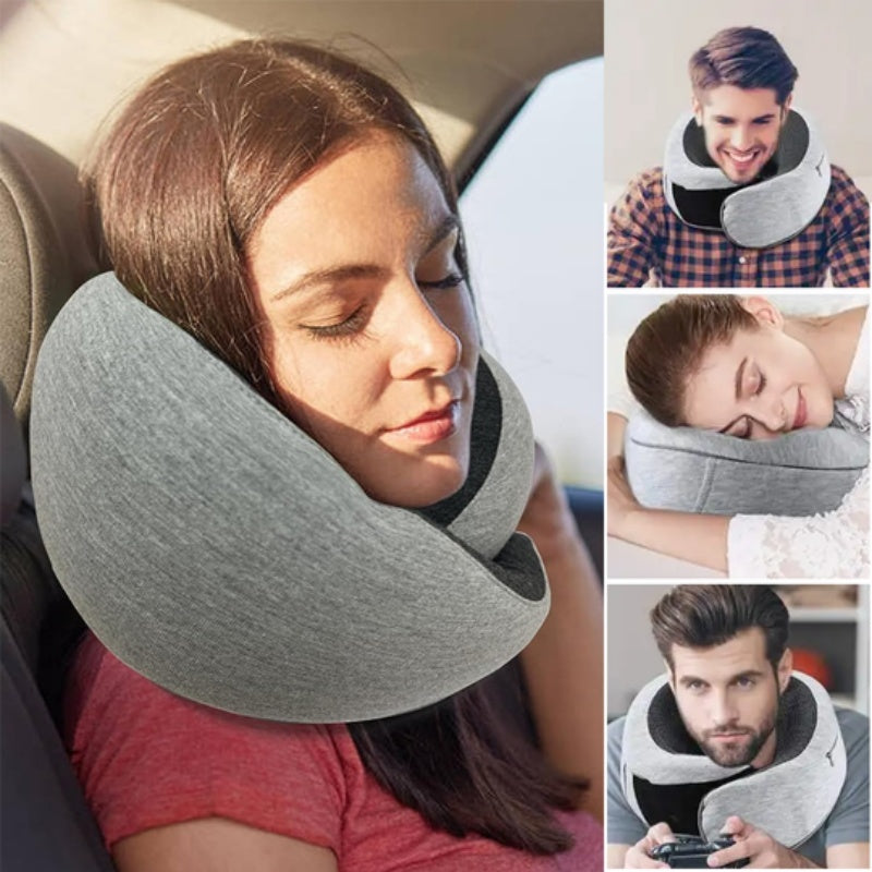 Travel Neck Pillow Non-Deformed Airplane Pillow Travel Neck Cushion Durable U-Shaped Travel Memory Cotton Nap Neck Pillow by DERILUJA LLC