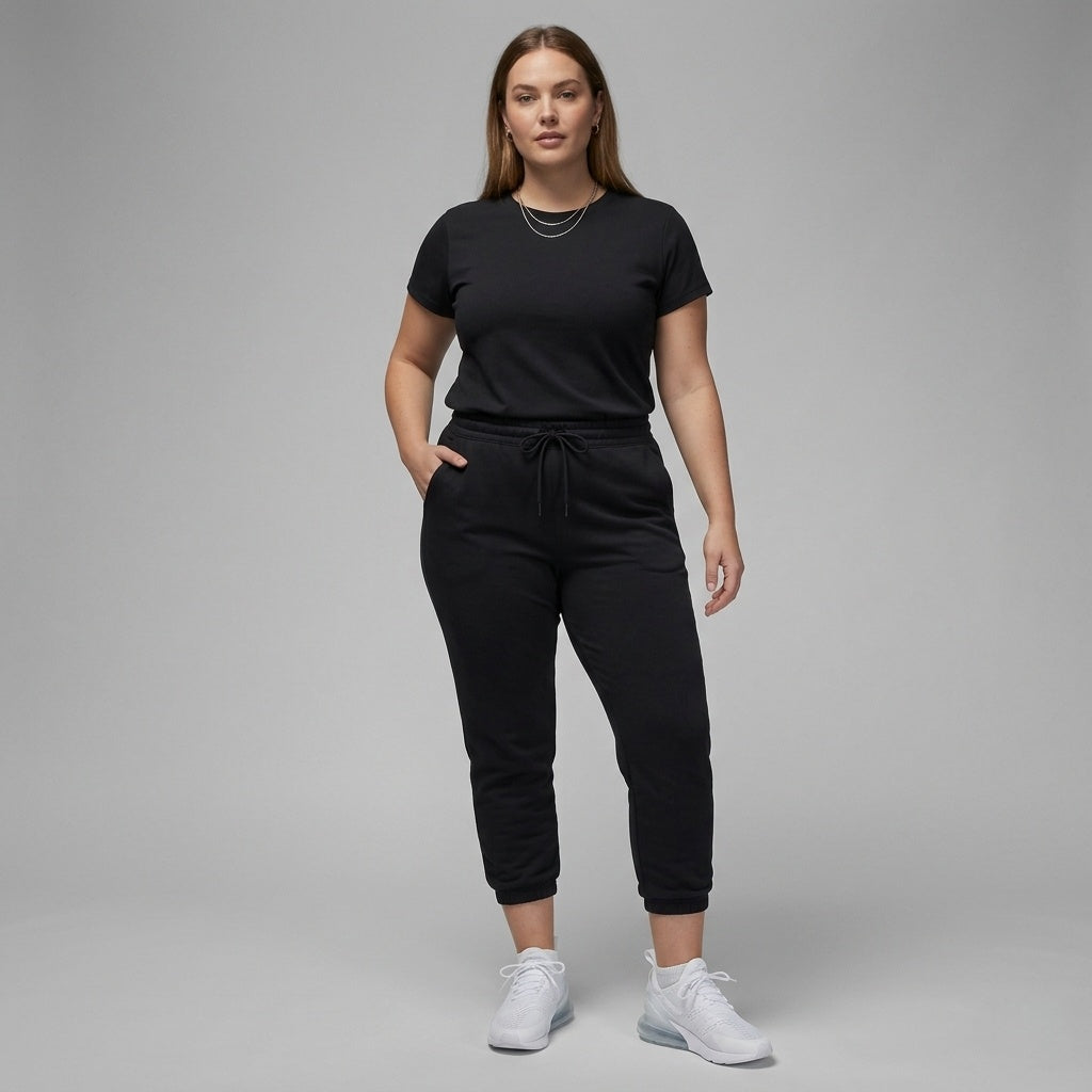 Womens Cross-Border Foreign Trade Fashion Casual Women's Clothing Hot-Selling Solid Color Round Neck Top Pocket Pants Set In Stock by DERILUJA LLC