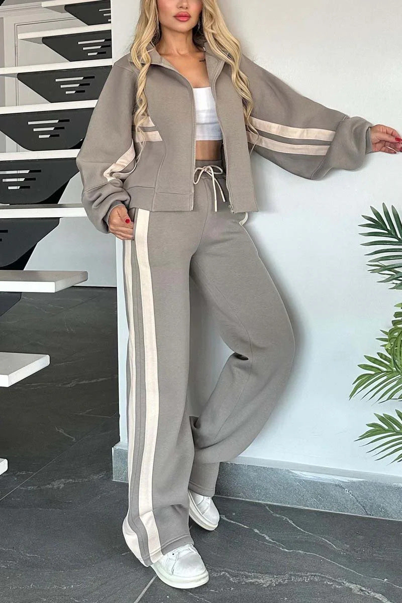 Fashion Two-piece Women's White Sports Suit Loose Sports Shirt Casual Pants Sets Sportswear Women Clothes Tracksuit Women Outfits by DERILUJA LLC