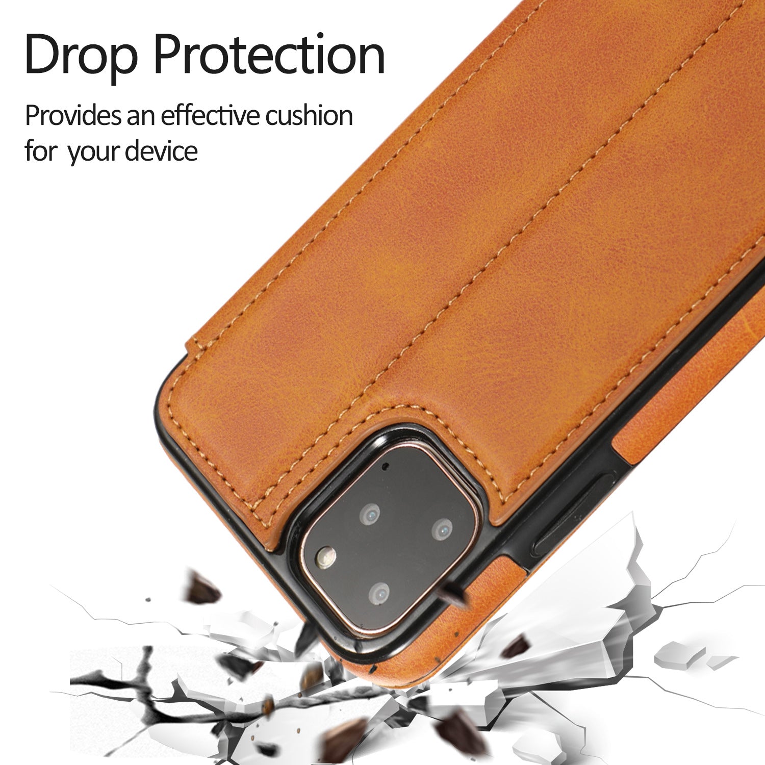 Suitable for IP13 phone protective case, Apple 14PRO flip phone case, 14PROMAX card insertion phone leather case by eprolo