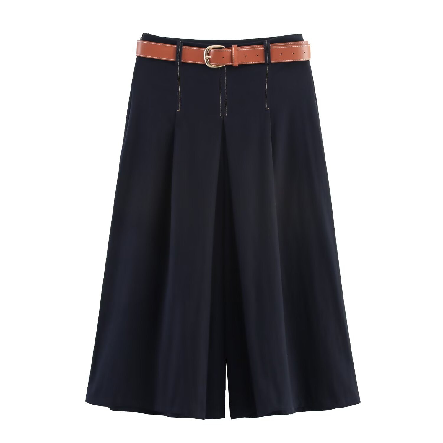 Color blocked straight vest with stitching and pants set