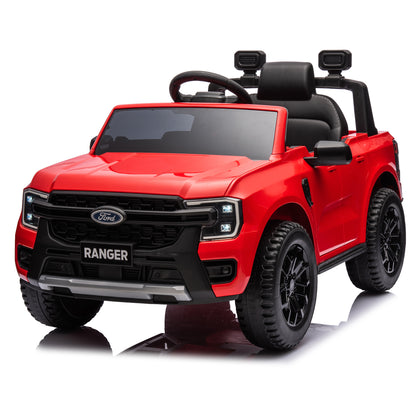 12V children's car remote control, authorized Ford Ranger, 2WD suitable for children aged 3-6. Red