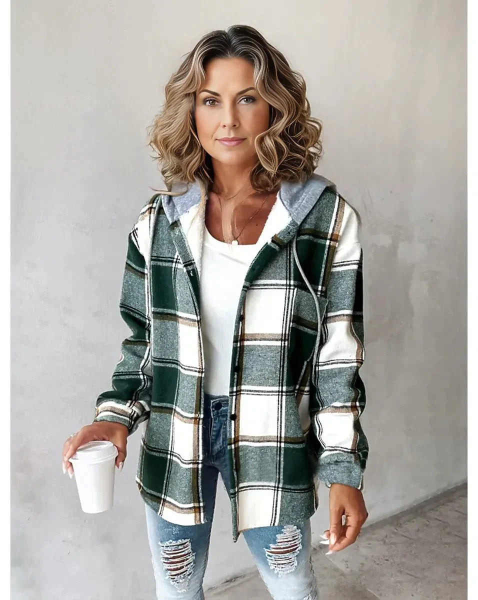 Women's large plaid style women's jacket plaid autumn and winter new style by eprolo