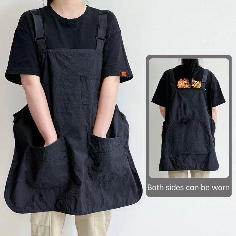 Double-Sided Waterproof Kitchen Apron – Adjustable Unisex Chef Apron, Pure Color Household Cooking Workwear by eprolo