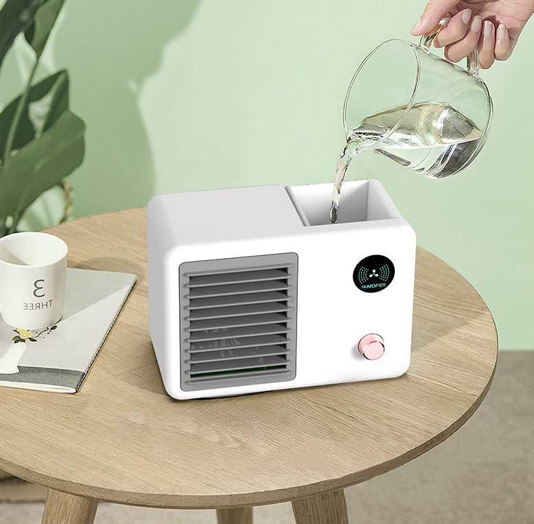 Small Spray Water Cooling Fan USB Charging Humidification Air Cooler Portable With Led Light Air Conditioning Refrigeration Electric Fan by eprolo