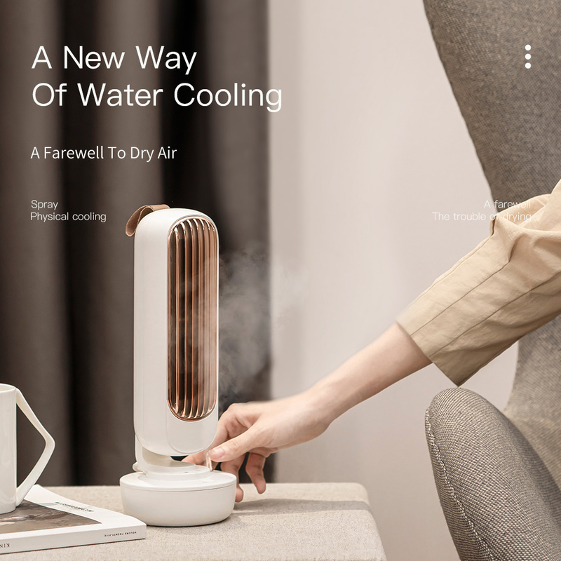 Retro Humidification Tower Fan Creative Two-In-One Spray Fan Desktop USB Integrated Humidification Fan by eprolo