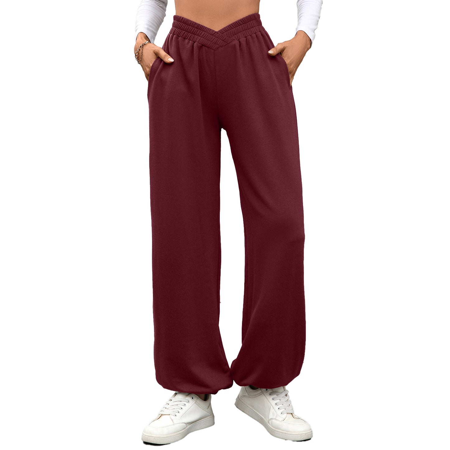 Loose Wide Leg Pants with Elastic Waist and Pockets for Women by eprolo