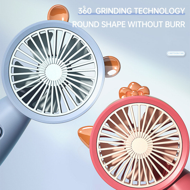 New Handheld Portable Fan USB Charging Cartoon Dormitory Mini Desktop Phone Holder Small Fan by eprolo