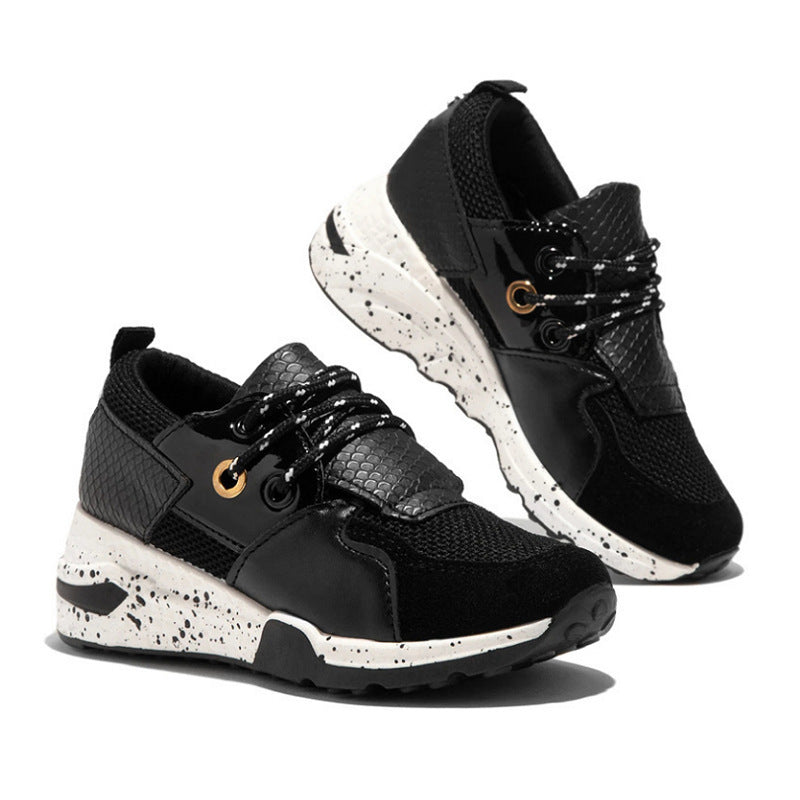 Women's Plus Size Platform Mixed-color Sneakers Stylish Lightweight Running Shoes Lace-up Front Flats by eprolo