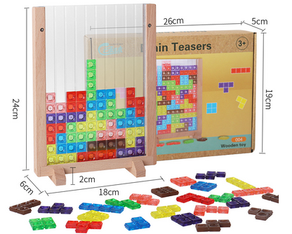 Tetris building blocks jigsaw puzzle toy children 3d three dimensional Russian building blocks puzzle board game assembled build