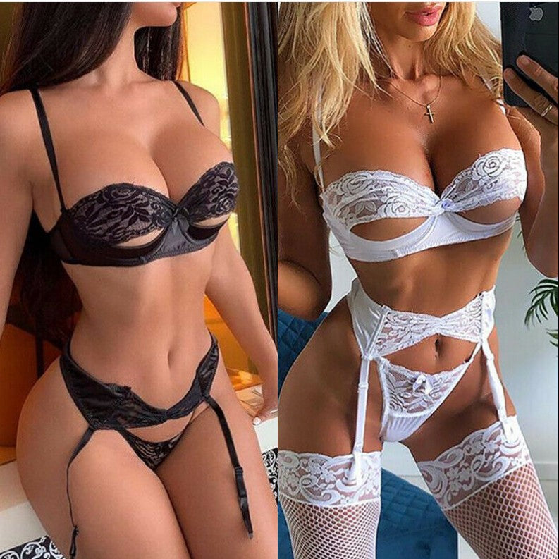 Sexy Lingerie Set for WomenLace Bra and Panties, Fashionable Sleepwear and Underwear Sexy Nightwear Set by eprolo