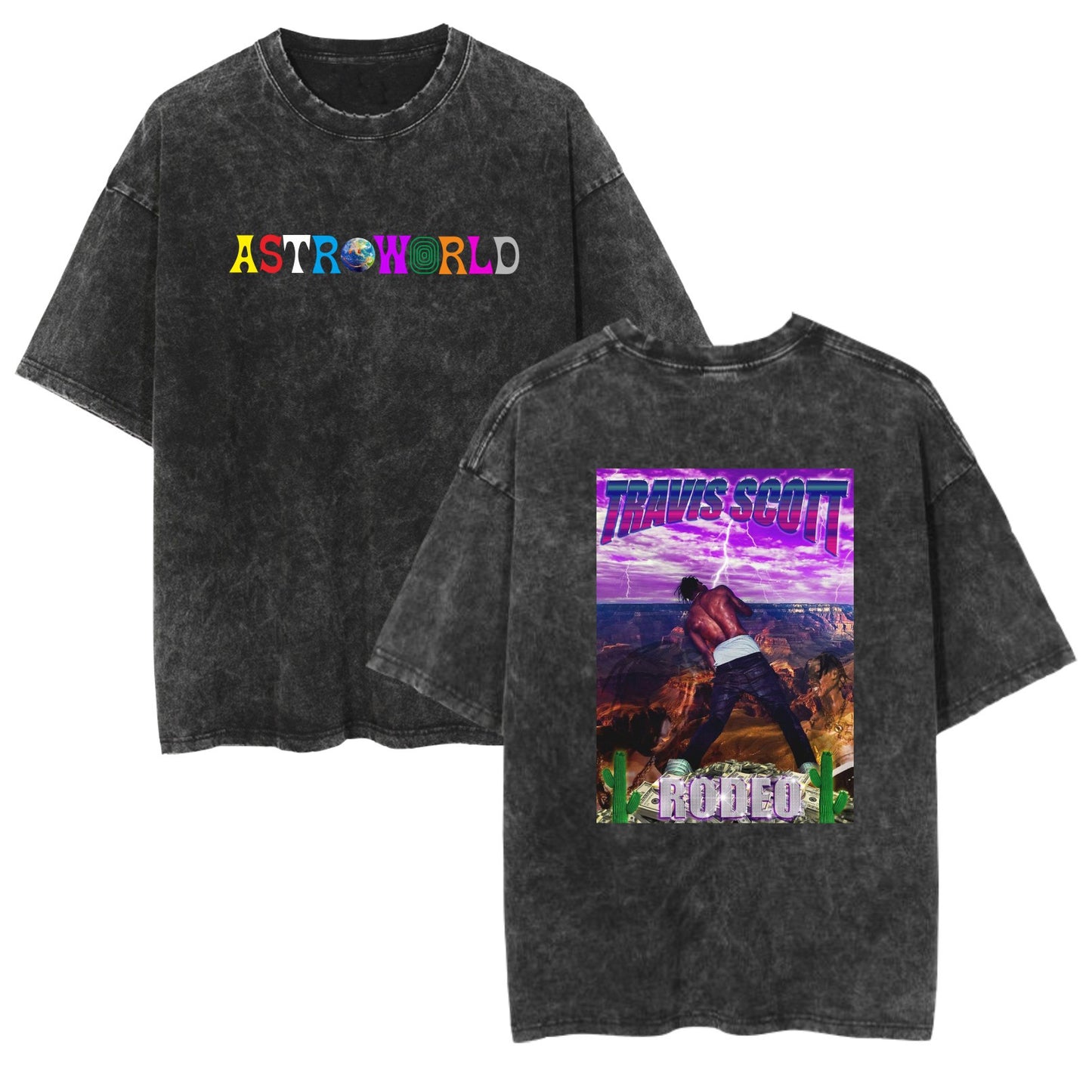 Rap Singer Washed Retro Short Sleeve Fan Commemorative T-Shirt by eprolo