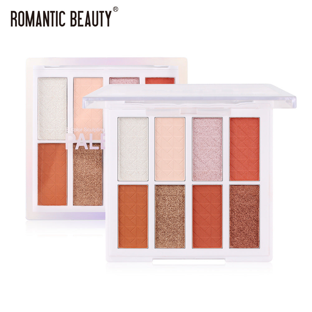 Romantic Beauty Matte Small Plate Portable Eyeshadow Makeup INS8 Color Eyeshadow Palette