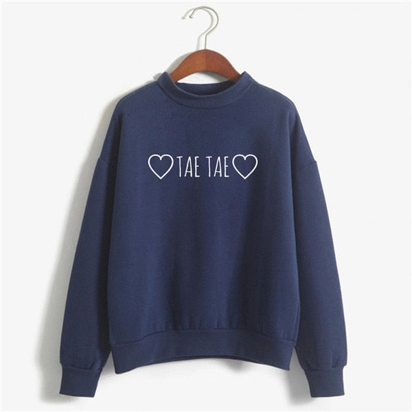 Crewneck Sweatshirt Women Casual Pullover ulzzang Love finger gesture  Sudadera Female Sweatshirts